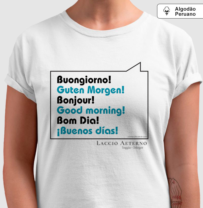 Camiseta Pima Laccio Aeterno Good Vibes: Boungiorno!  00007 - Femme