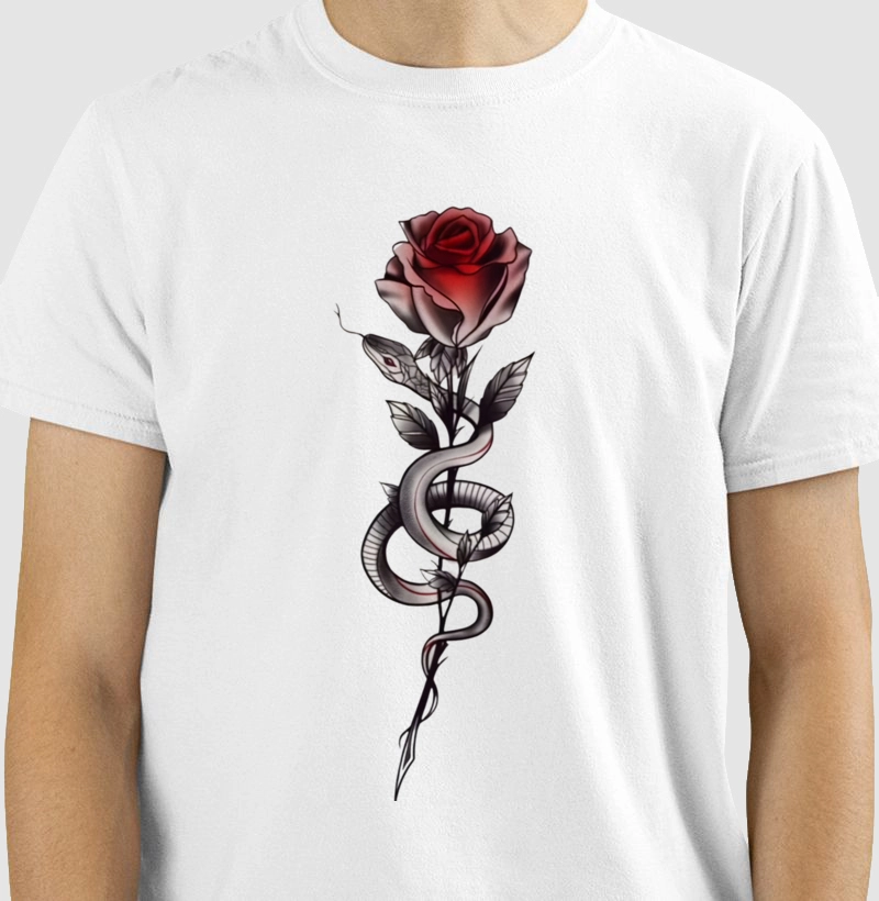 snake wrapped around the rose
