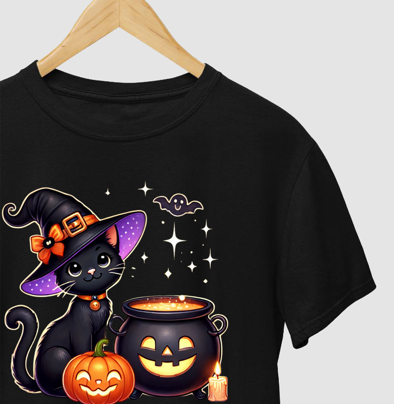 Camisa Gatinho Halloween
