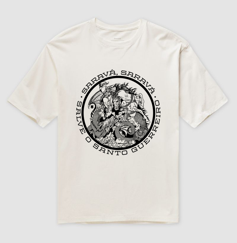 Camiseta Oversized Saravá São Jorge
