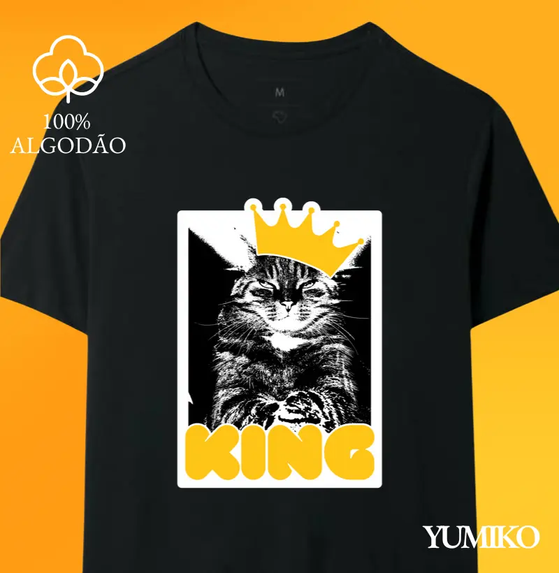 Tshirt em Algodão com Estampa Se Ajoelhe Diante do Rei