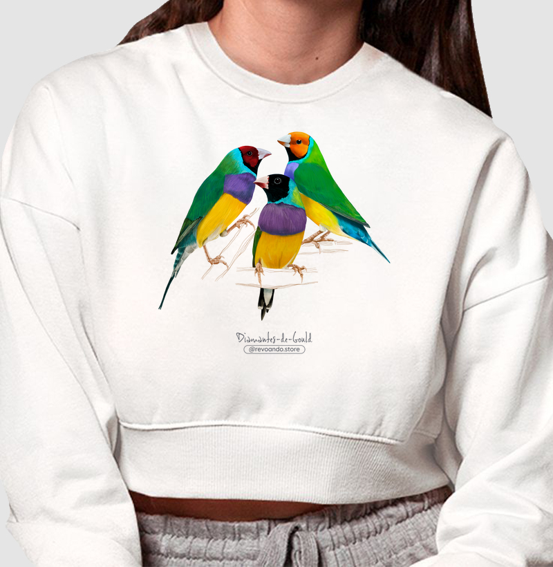 Love Friends - Diamante-de-gould - Moletom Cropped