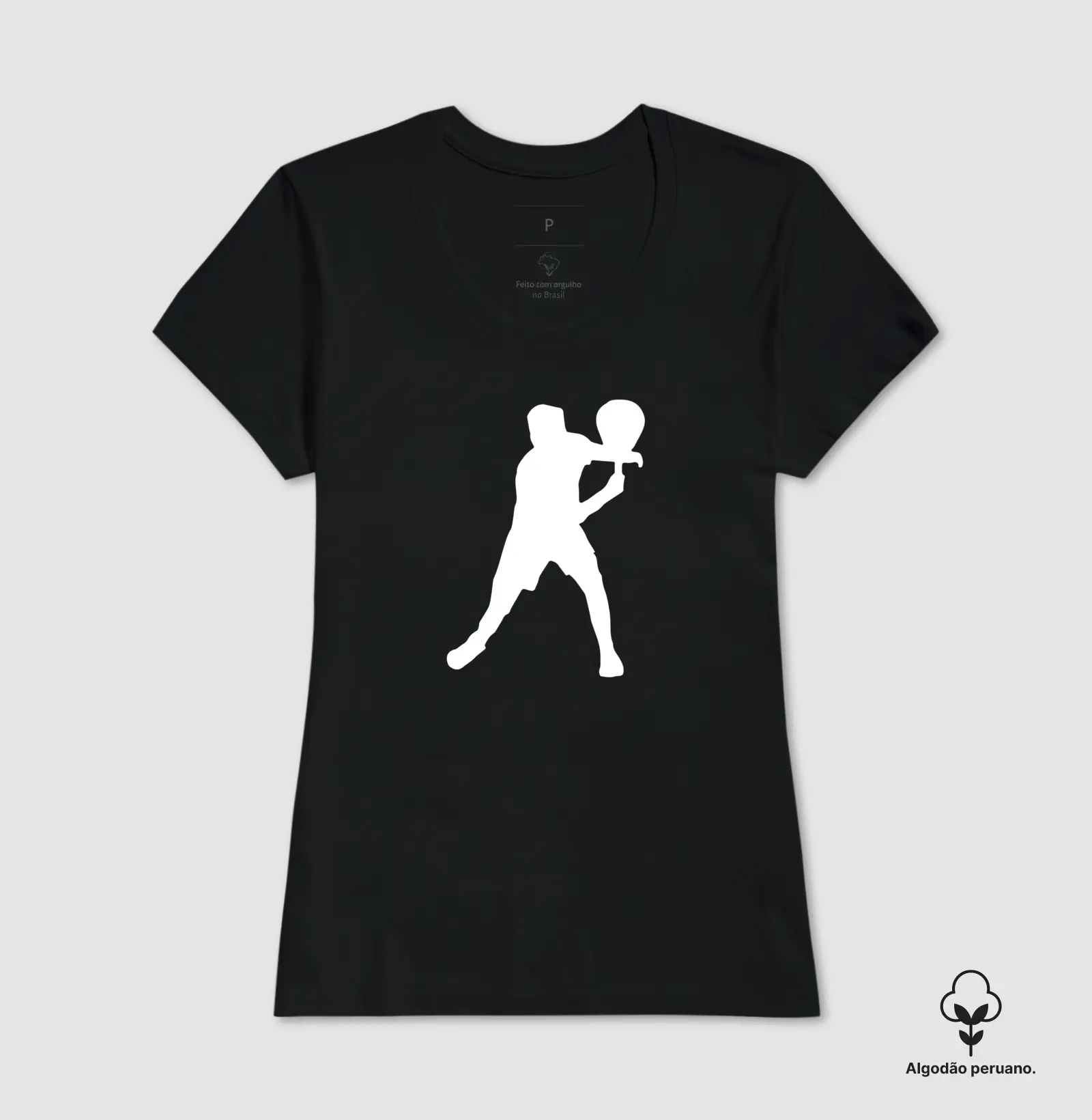 Camiseta Algodão Peruano Feminina Padel Club Logo Grande