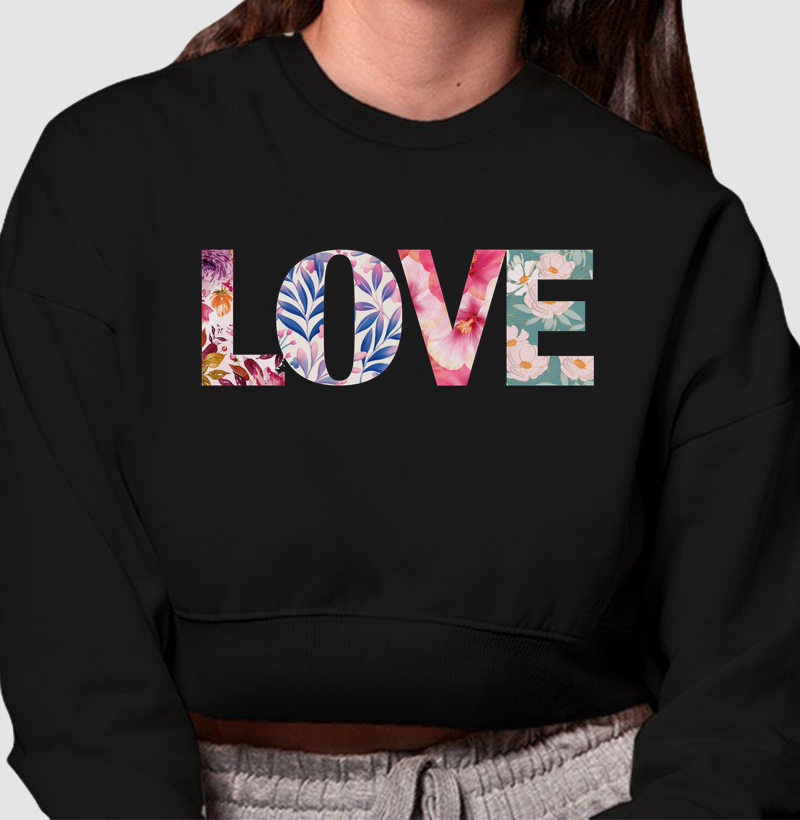 HONESTEE LOVE Cropped Moletom
