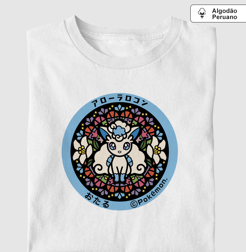 Qualidade Premium “Alolan Vulpix” – Selo Pokémon (Pokéfuta) Mandala Colorida (PP ao 4G)