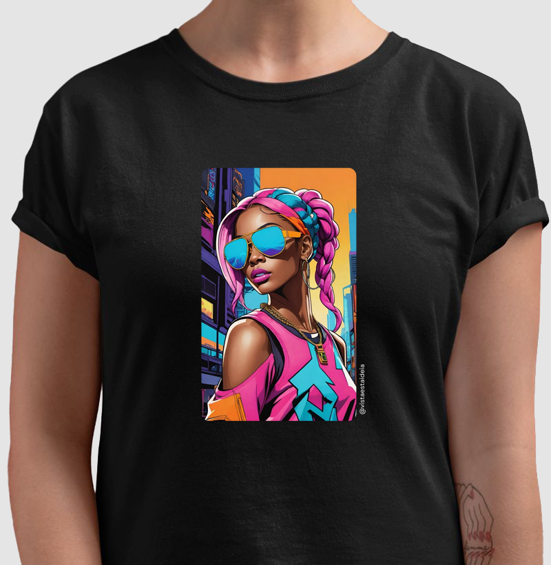 Camiseta Mulher Color Arte Futuristic