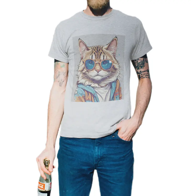 Camiseta Básica Gato Vintage 