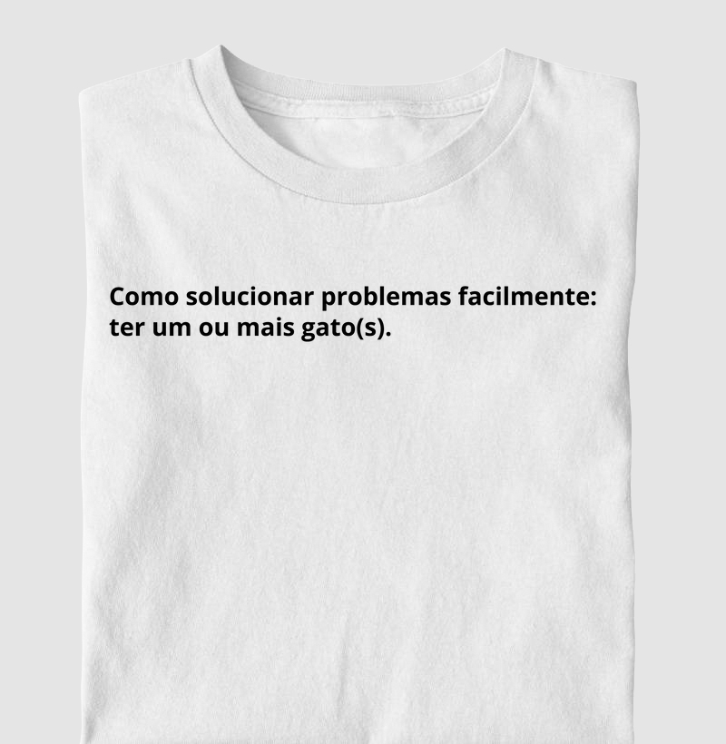 Camiseta solução de problema gatos 