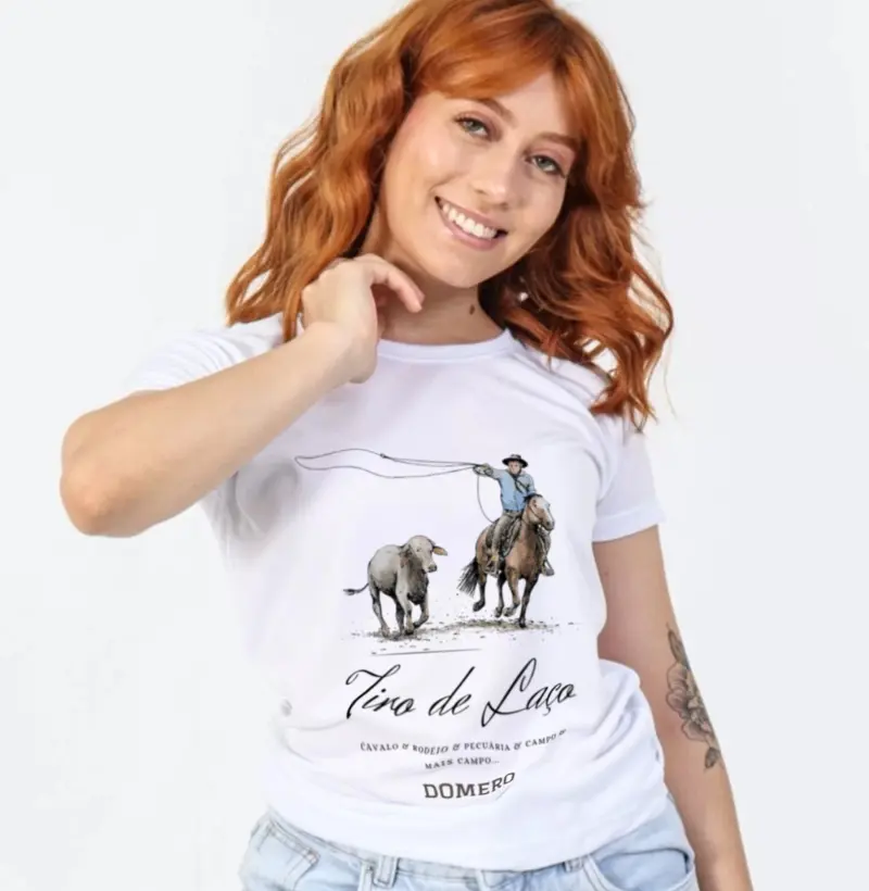 camiseta feminina tiro de laço
