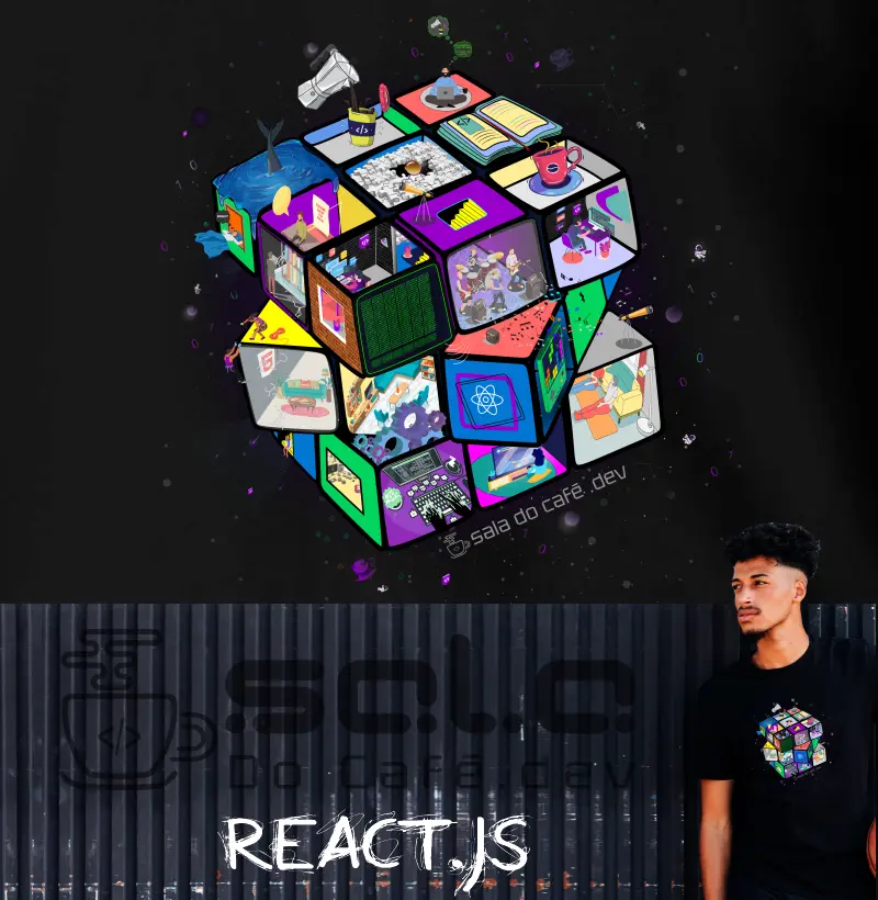 Camiseta Cubo Programador React 