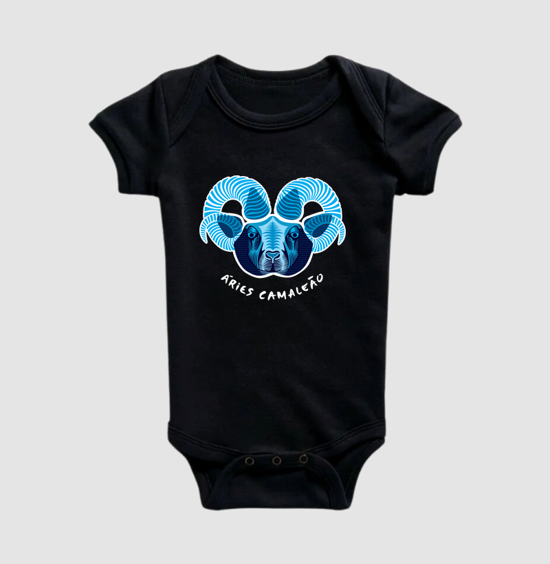 Body Infantil Camaleão Signos - Áries