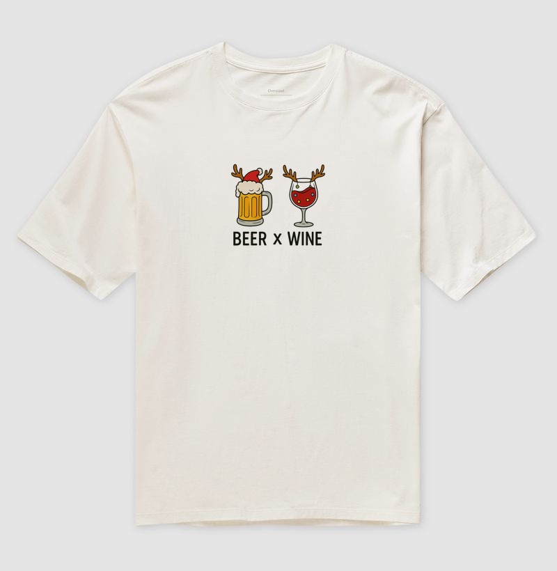 Camiseta Oversized- Beer x Wine