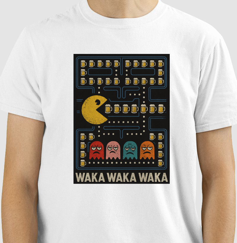 camiseta-pacman-cerveja-waka-waka-humor-geek-retrô