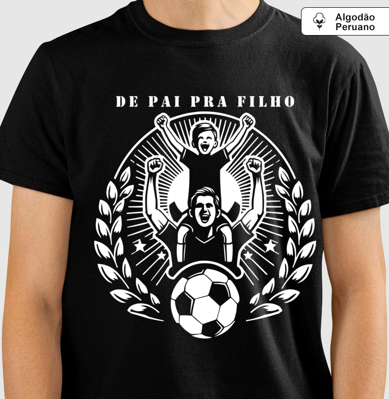 Camiseta De Pai Pra Filho Algodão Peruano - Branca