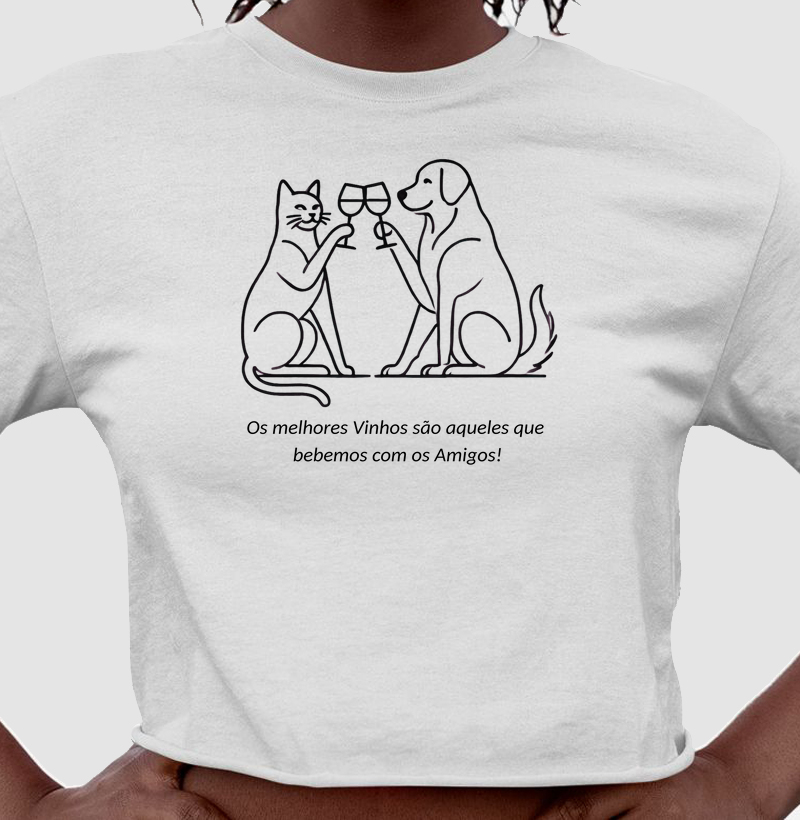Camiseta Cropped Um Brinde a Amizade
