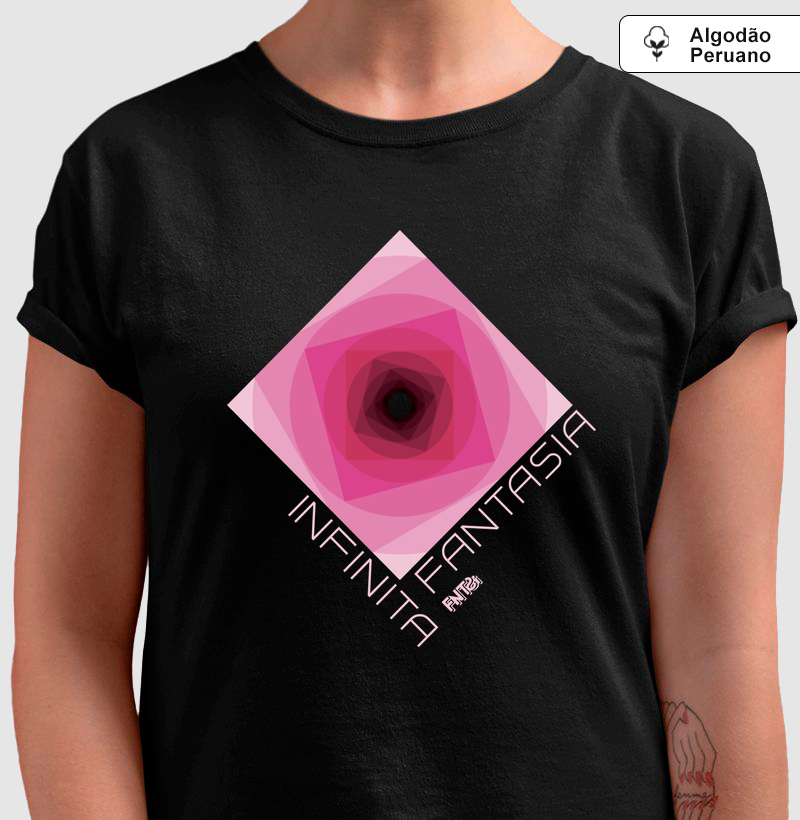 T-SHIRT "INFINITA FANTASIA" / MAGENTA ESTAMPA GRANDE (ALGODÃO PERUANO)