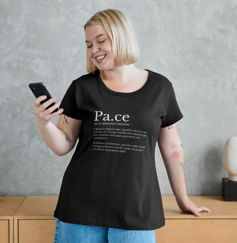 Camisa Feminina Preta Pace Dicionário