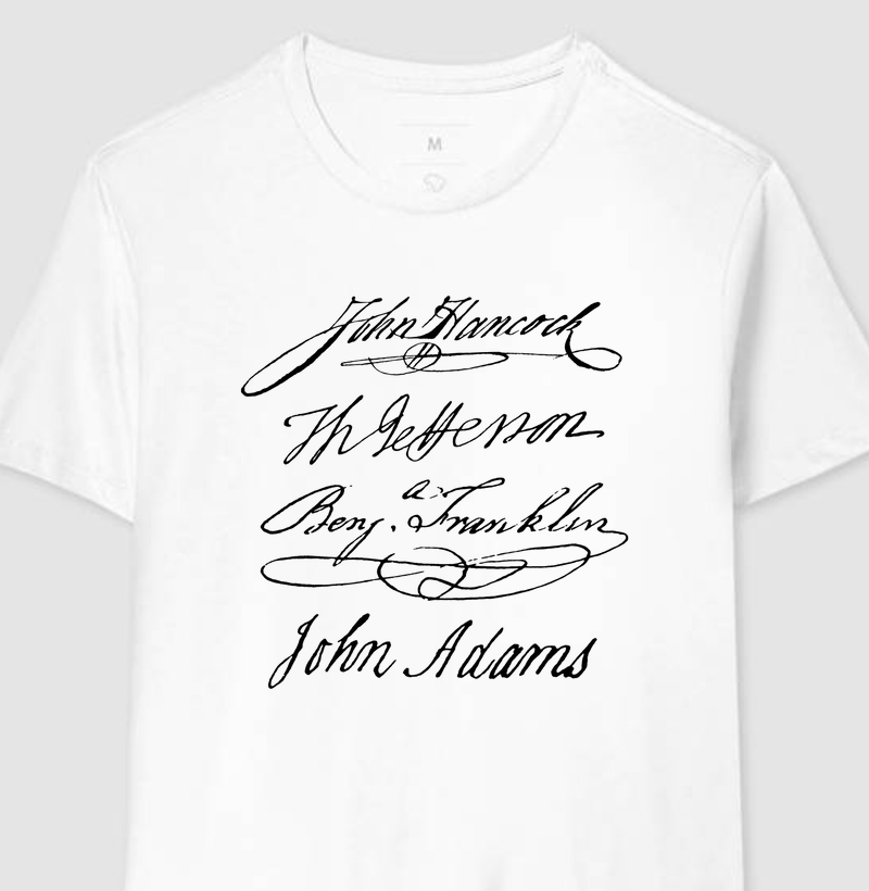 Camiseta Assinaturas dos Pais Fundadores
