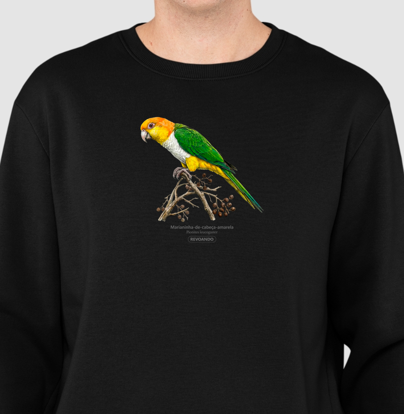Traços Alados - Marianinha-cabeça-amarela - Moletom