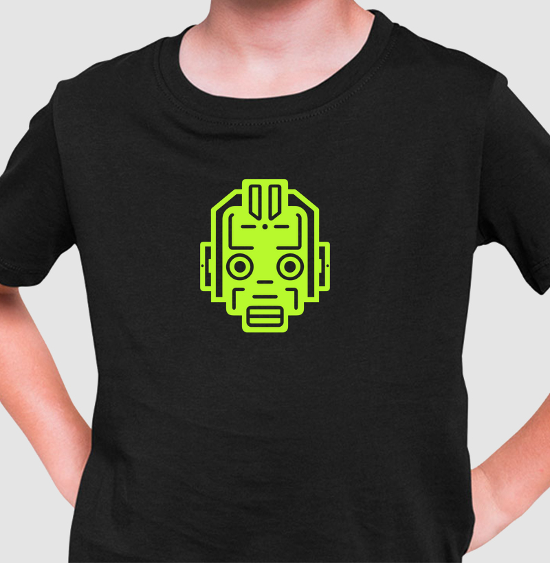 Robo Neon: Camiseta Infantil - Estilo Futurista em Alta Definição