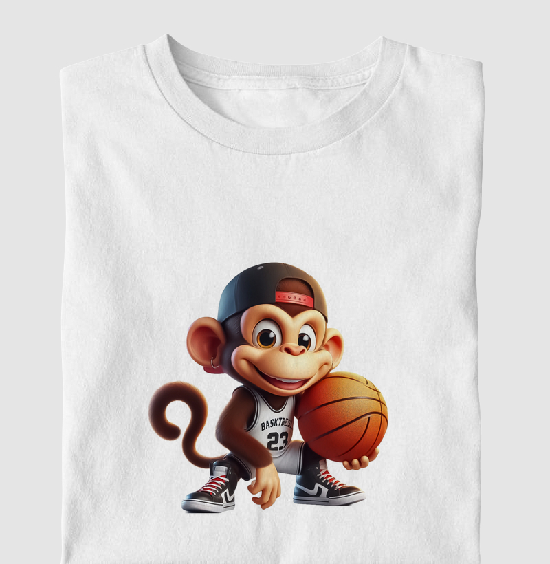 camiseta branca macaco basquete