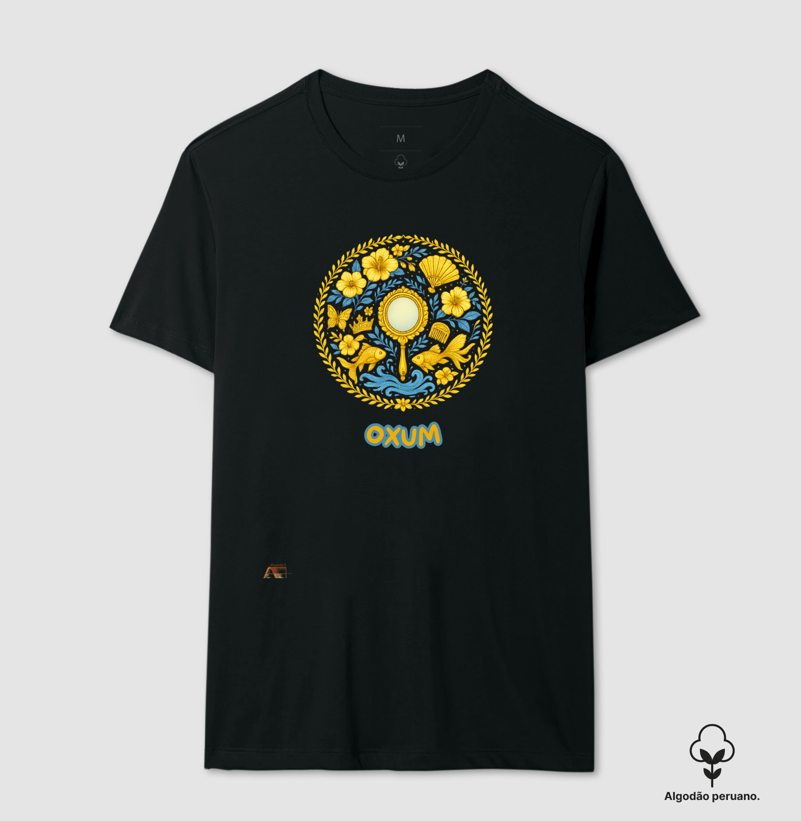 Camiseta Mandala de Oxum – Aruanda ê 100% Algodão