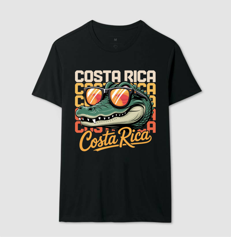 Camiseta Retrô "Costa Rica" - Jacaré Aventureiro