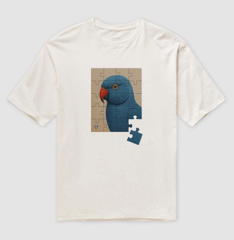 Camiseta Oversized - Quebra Cabeça Ringneck