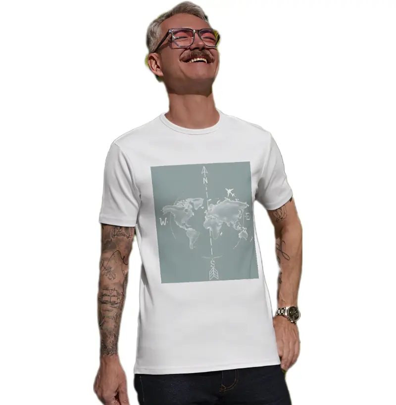 Camiseta Básica Bússola Geográfica