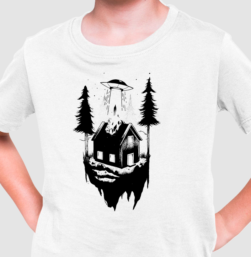 Camiseta Infantil - Abdução na Cabana