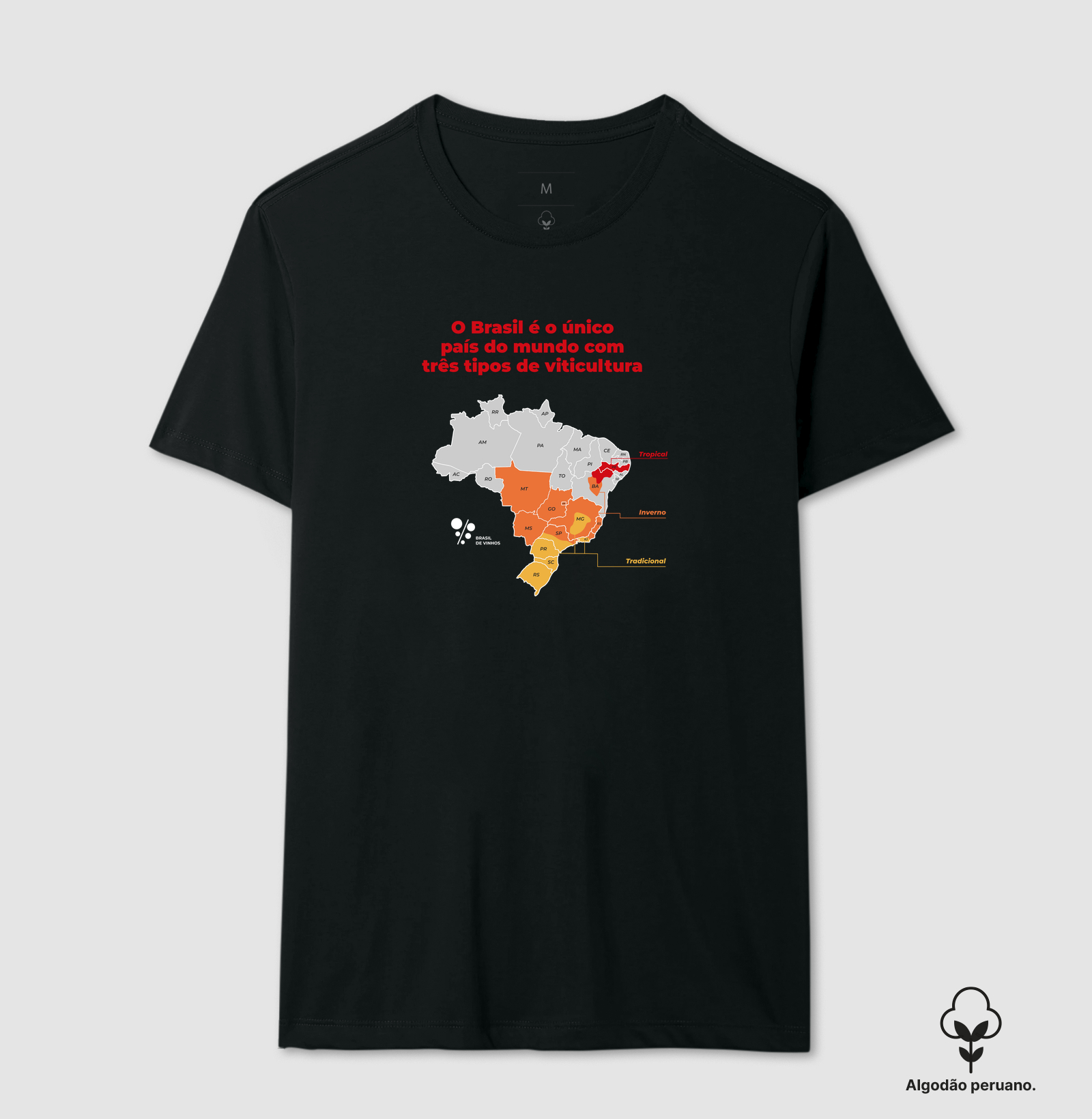 Camiseta Mapa - Brasil de Vinhos