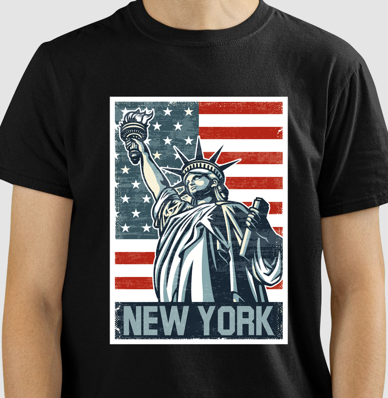 Camiseta New York Vintage Estados Unidos Estatua Libertade