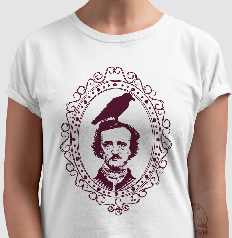 Camiseta - Edgar Allan Poe Moldura