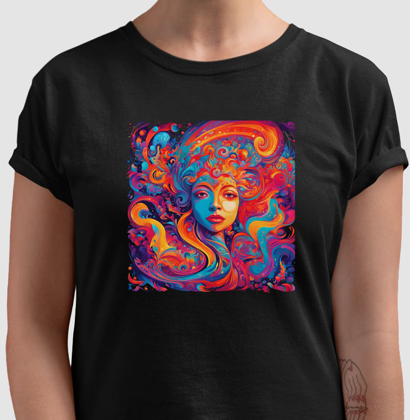 camiseta psicodélica afro