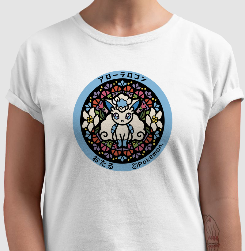 Algodão Premium “Alolan Vulpix” – Selo Pokémon (Pokéfuta) Mandala Colorida (PP ao 4G)