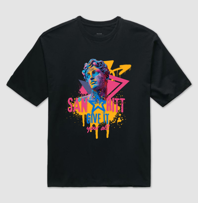 Camiseta Oversized S★R GIVE IT YOUR ALL