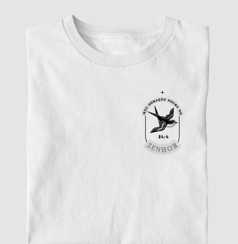 camiseta Grain estampa Meu Coração Pousa no Senhor