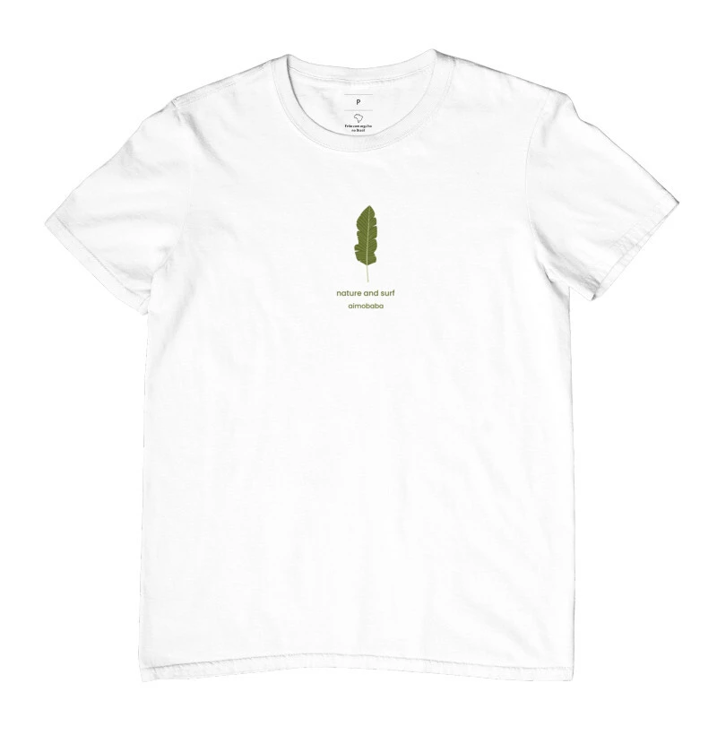 Camiseta Aimobaba Nature and Surf masculina branca