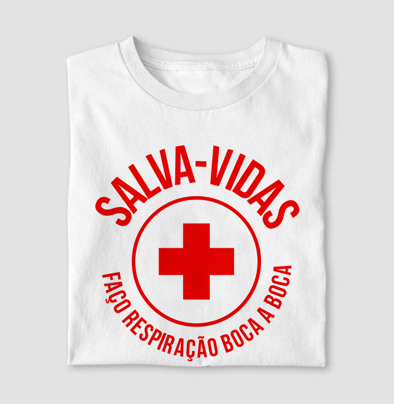 Camiseta Salva-Vidas: Faço respiração boca a boca
