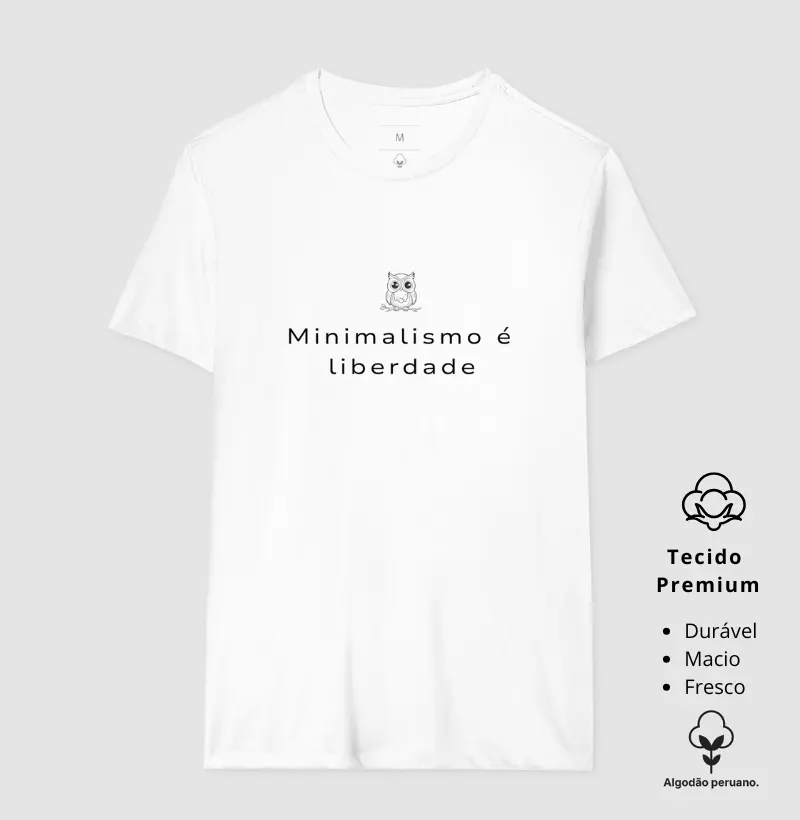 Camiseta Minimalista com Coruja | Animalis Algodão Peruano