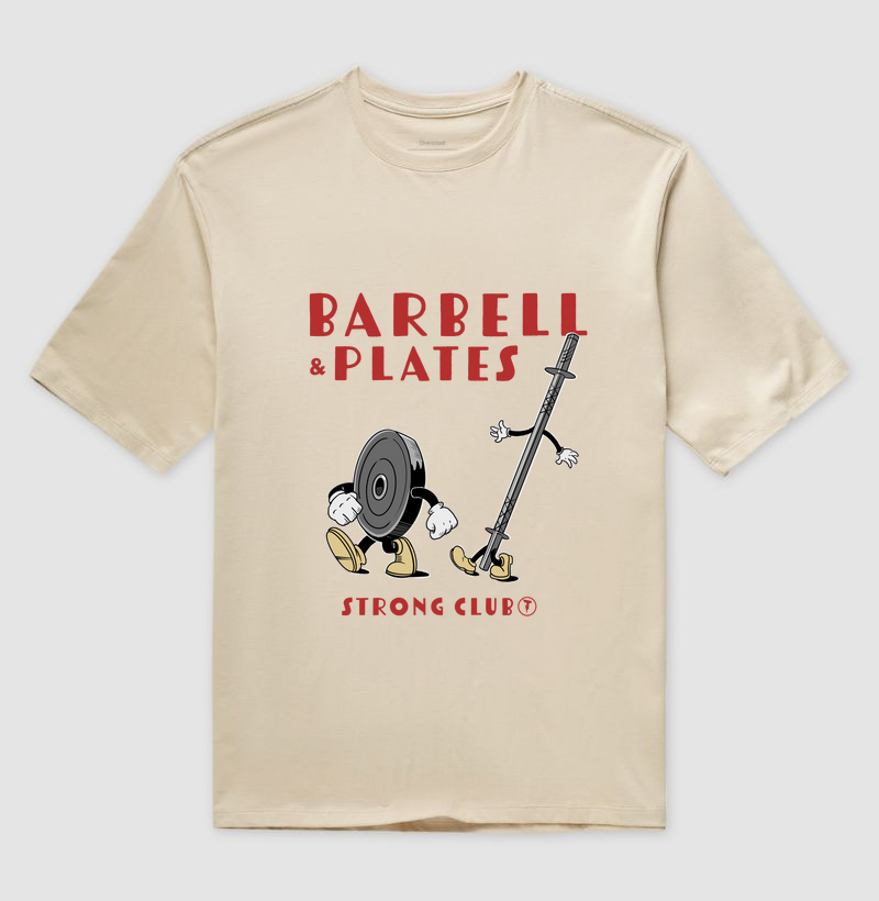 Oversized Barbell & Plates Strong Club