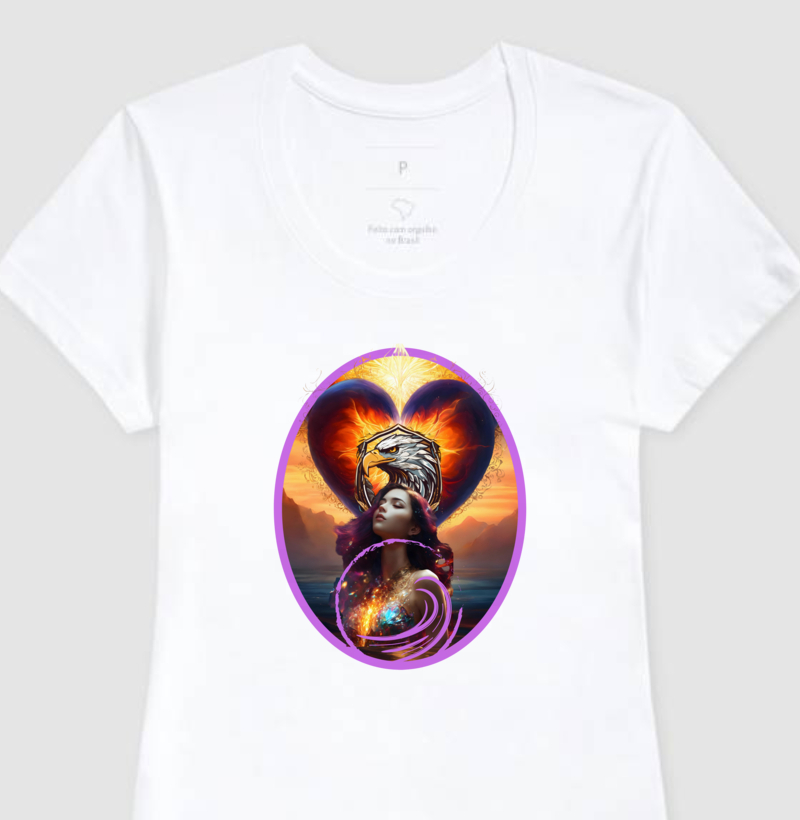 Camiseta feminina Arquétipo do Amor Emocional e Espiritual Rosa