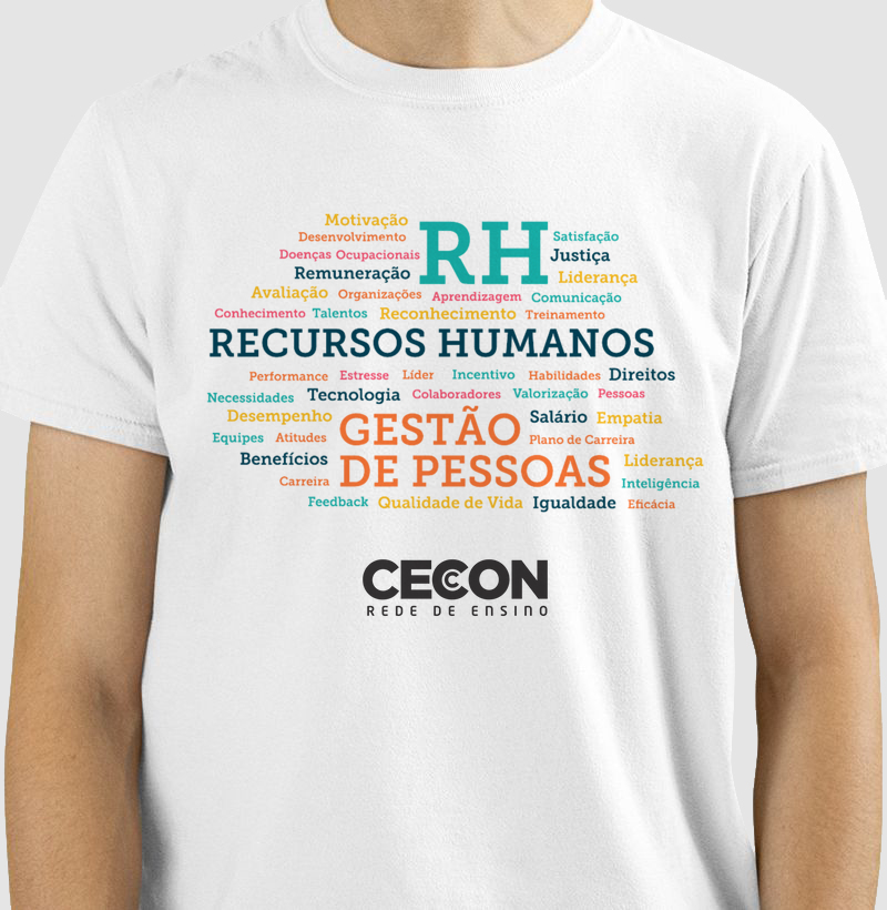 Camisa Recursos Humanos palavras Cecon