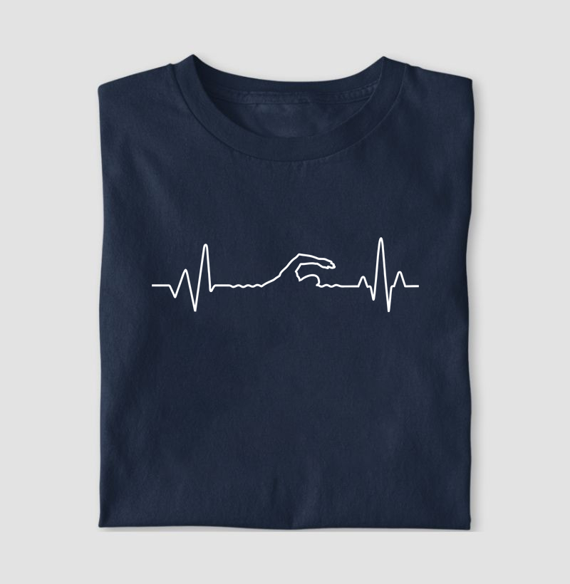 Camiseta Natação batimentos cardíacos.