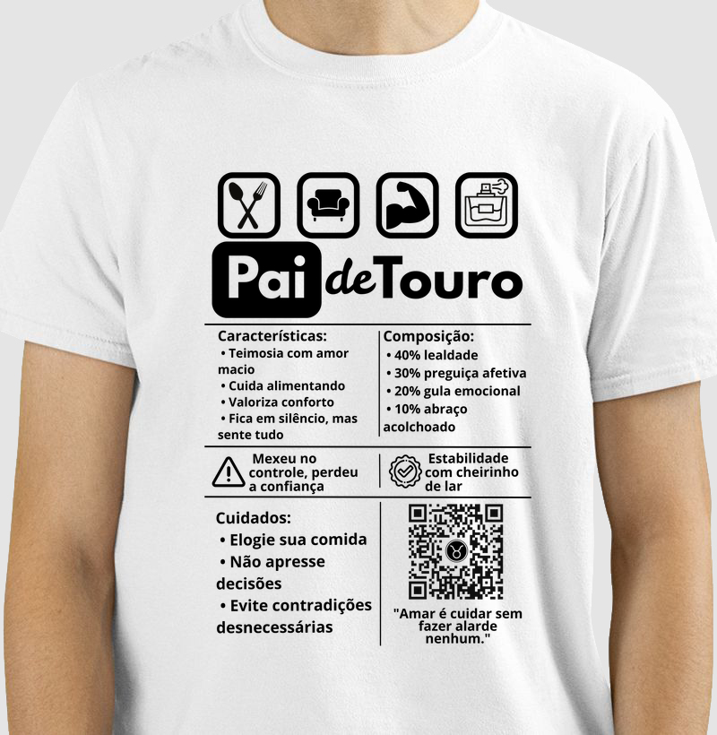 Camiseta Pai de Touro – Amor Confortável e Fiel