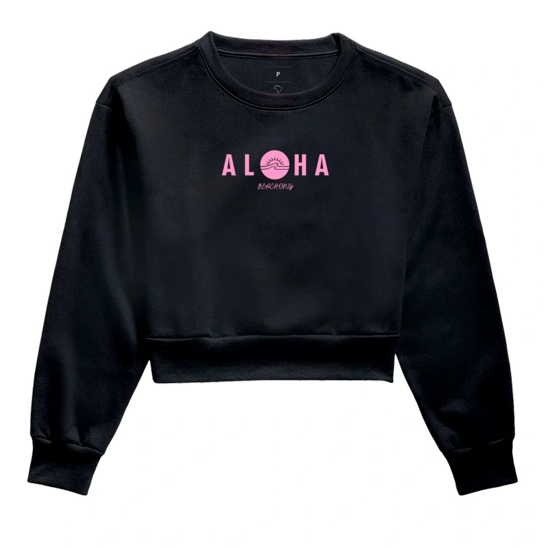 Moletom Cropped Aloha - Pink