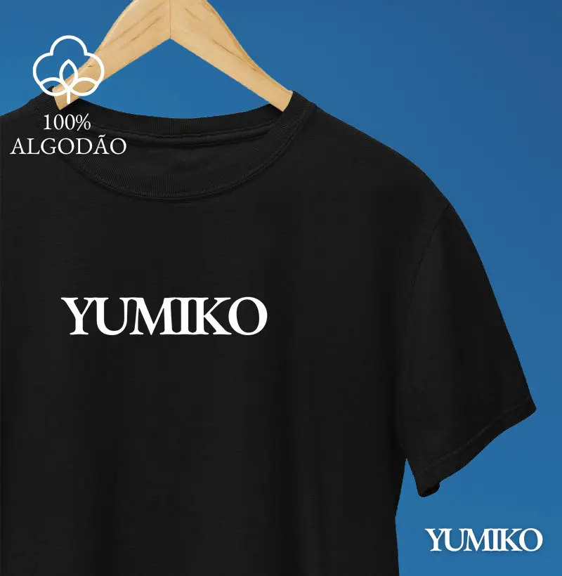 Tshirt em Algodão com Estampa Yumiko Logo