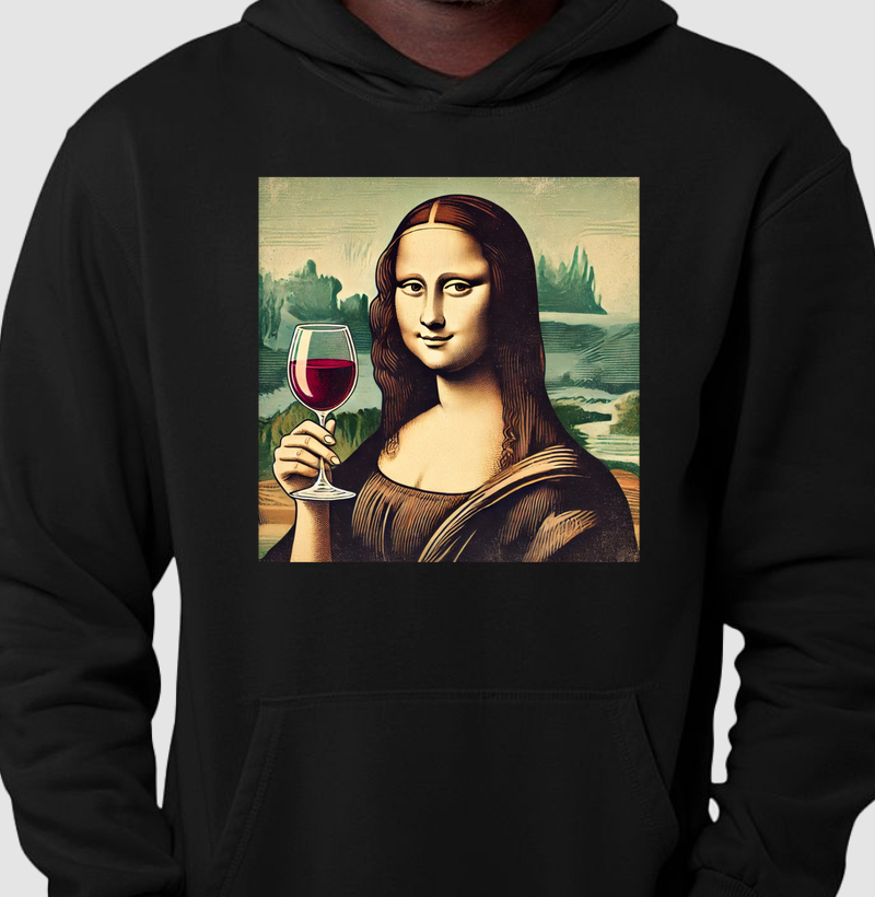 Hoodie Moletom Monalisa Wine Lover