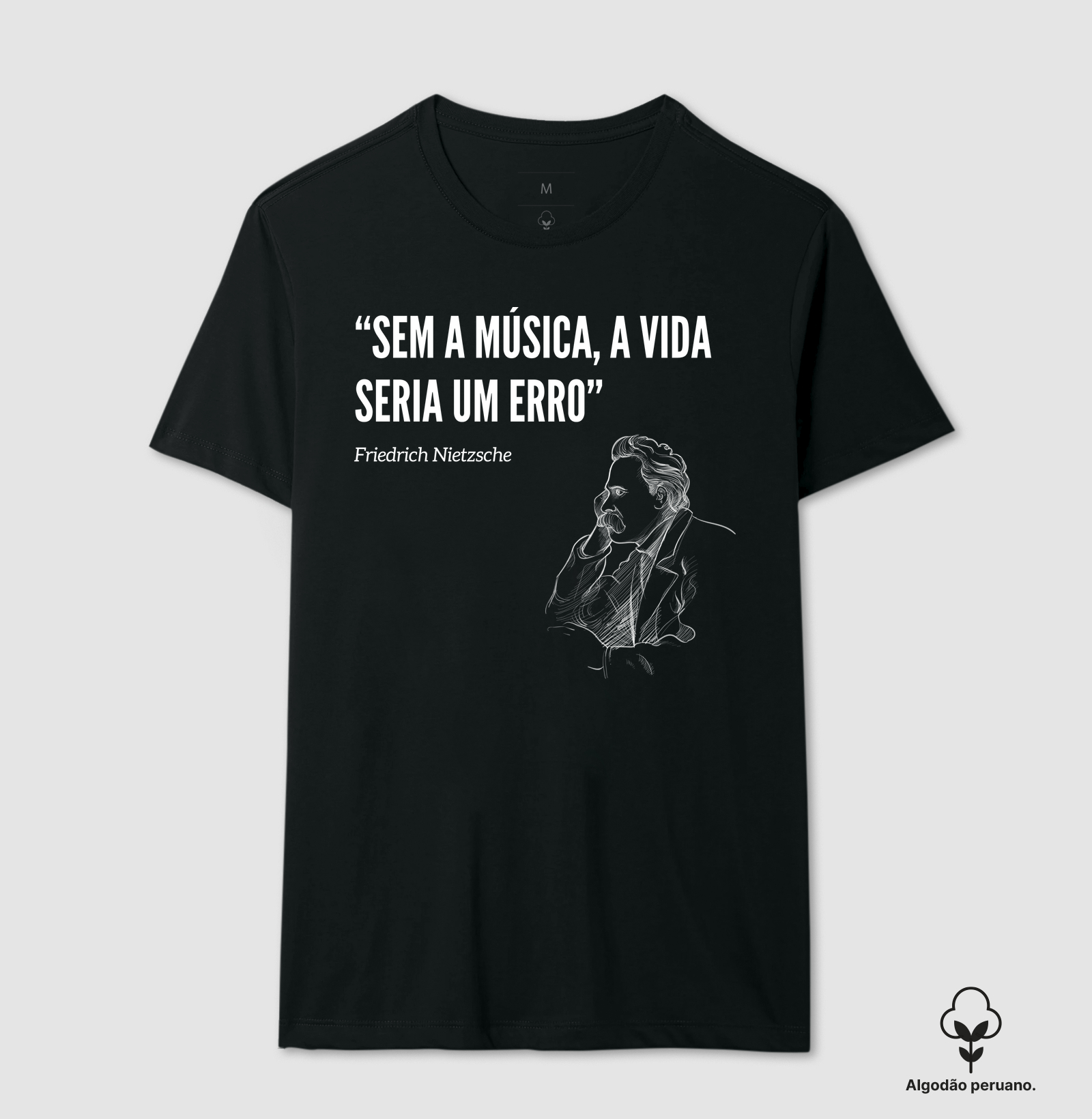 Camiseta em Algodão Peruano Nietzsche