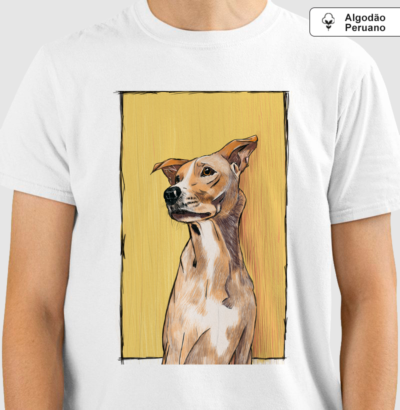 Camiseta Algodão Peruano Cachorro Caramelo